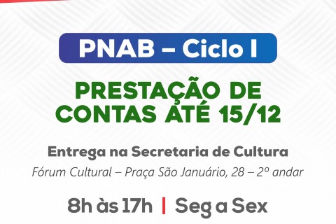 Prazo para Prestação de Contas da PNAB Ciclo I segue até 15 de dezembro