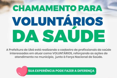 Prefeitura abre cadastro para profissionais da saúde voluntários
