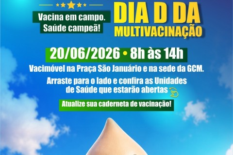 Prefeitura de Ubá realiza Dia D da Multivacinação neste sábado (20)