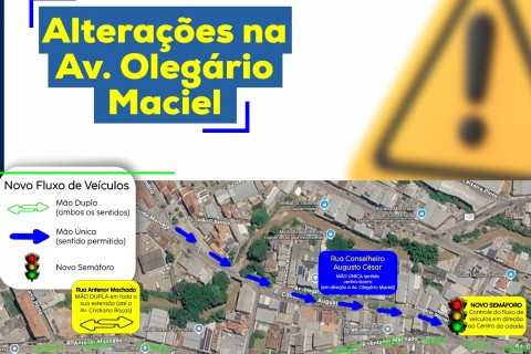 Prefeitura implanta alterações no trânsito da região da Avenida Olegário Maciel