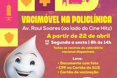Vacimóvel passa a atender na Policlínica a partir de 22 de abril