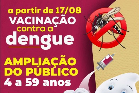 Ubá amplia vacinação contra a dengue para público de 4 a 59 anos