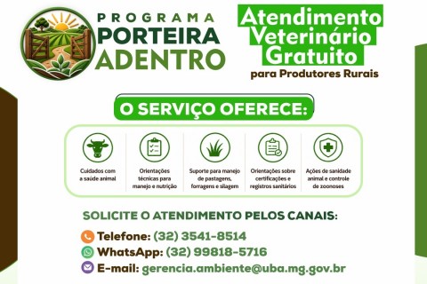 Prefeitura amplia apoio ao produtor rural com atendimento veterinário gratuito
