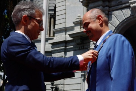 Governo de Minas realiza cerimônia de transmissão do cargo de governador de Romeu Zema para Mateus Simões